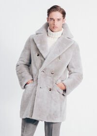 Paul Stuart Double Breasted Shearling Coat, thumbnail 2