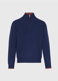Paul Stuart Cashmere 1/4 Zip Sweater with Inside Contrast, thumbnail 1