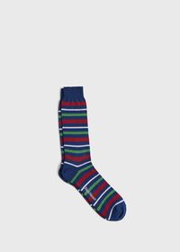 Paul Stuart Cotton Variegated Multicolor Stripe Sock, thumbnail 1