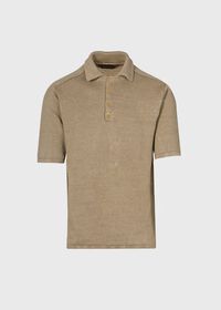 Paul Stuart Linen Knitted Short Sleeve Polo Shirt, thumbnail 1
