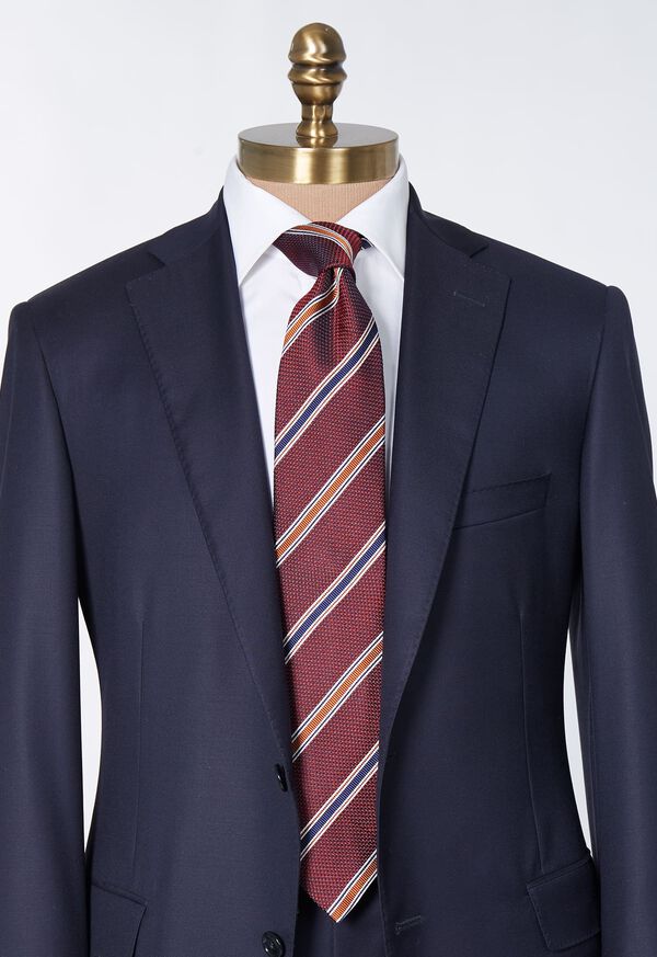 Paul Stuart Woven Silk Textured Stripe Tie, image 2
