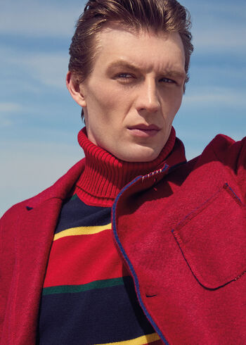 Paul Stuart Wool Regimental Stripe Turtleneck