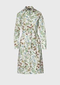Paul Stuart Cotton Floral Belted Shirt Dress, thumbnail 3