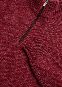 Paul Stuart Mouline Quarter Zip with Suede Trim Sweater, thumbnail 2