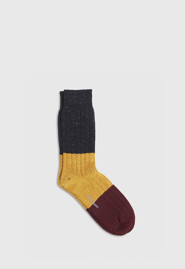 Paul Stuart Donegal Wool Colorblock Sock, image 1