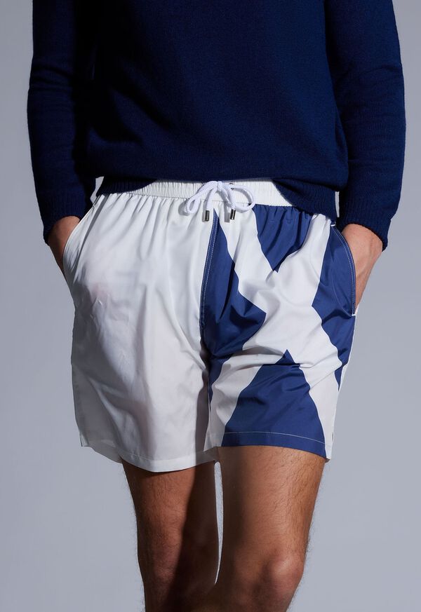 Paul Stuart Printed Flag Swim Shorts, image 2