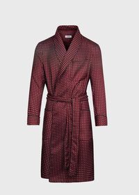 Paul Stuart Burgundy Silk Dot Robe, thumbnail 1