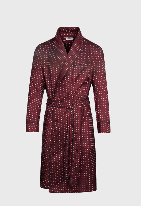 Paul Stuart Burgundy Silk Dot Robe, image 1