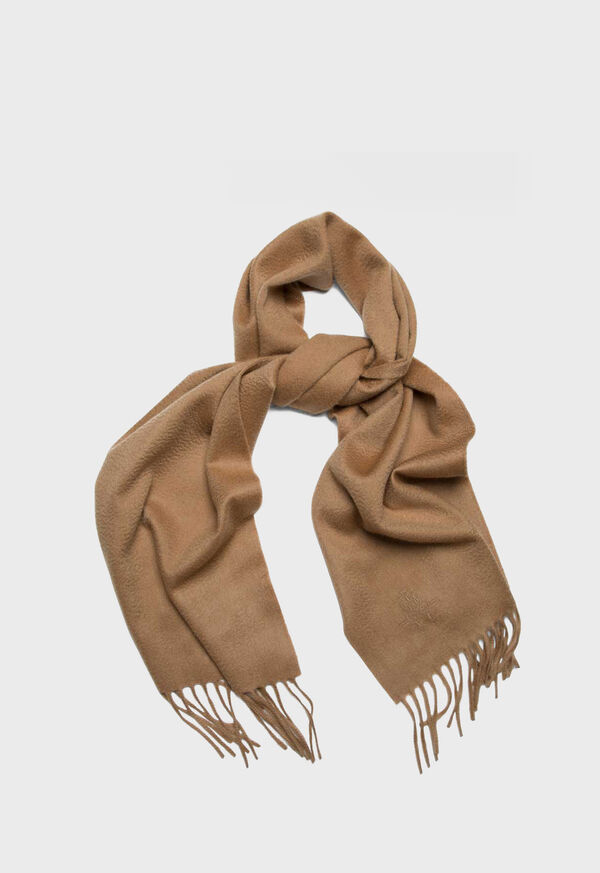 Paul Stuart Cashmere Solid Color Scarf with Embroidered Logo, image 42