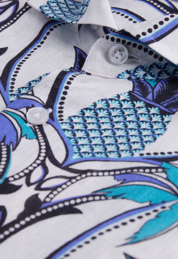 Paul Stuart Printed Linen Sport Shirt, image 3