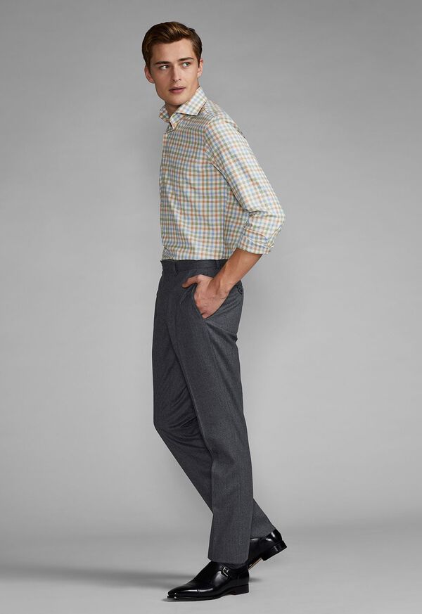 Paul Stuart Solid Flannel Manhattan Plain Front Pant, image 4