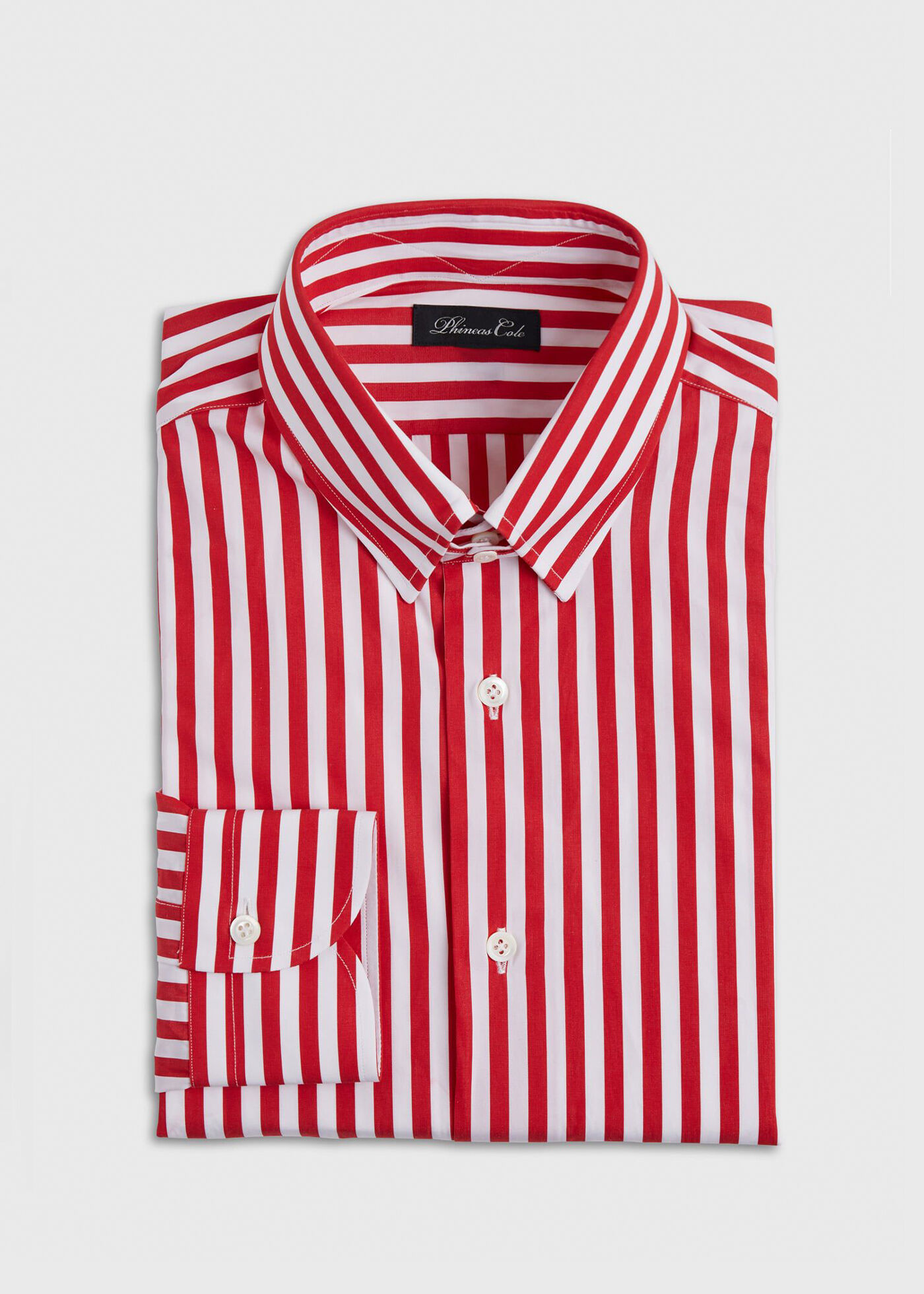 Red and outlet white striped shirt