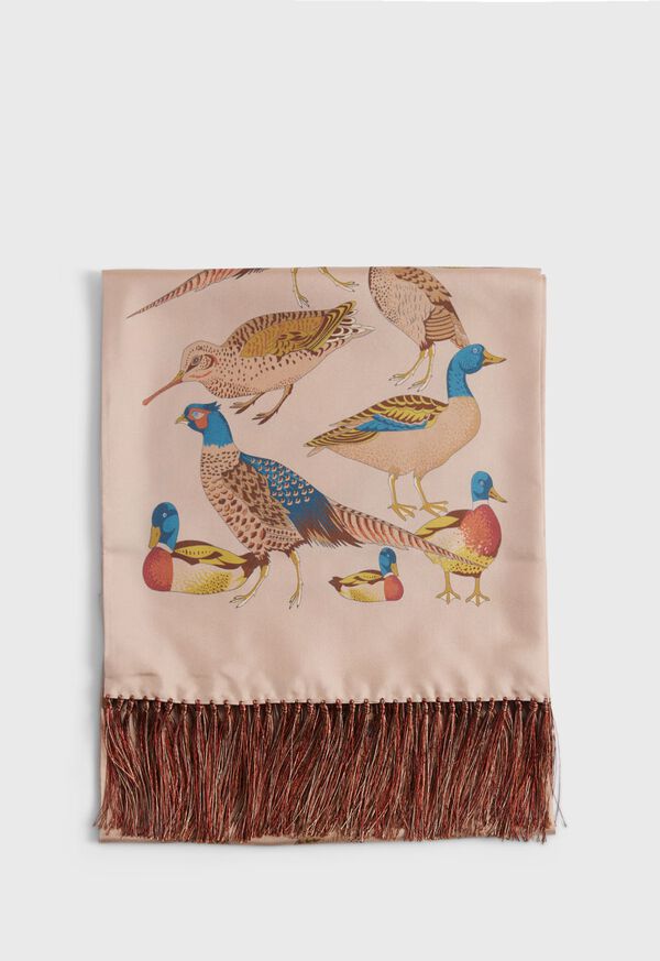 Paul Stuart Silk Pheasant Motif Scarf, image 3