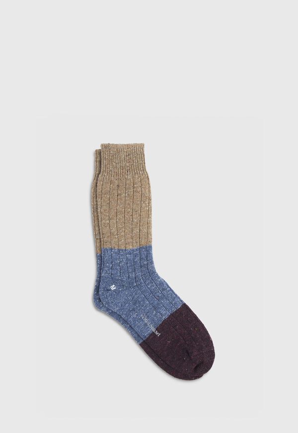 Paul Stuart Donegal Wool Colorblock Sock, image 1