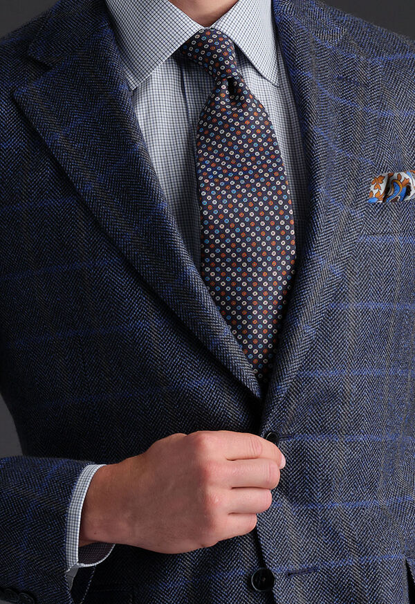 Paul Stuart Printed Silk Micro Medallion Tie, image 2