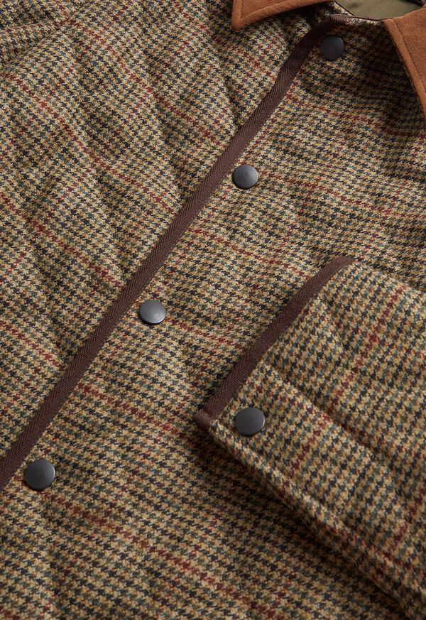 Paul Stuart Quilted Loden Barn Jacket with Suede Collar, image 2