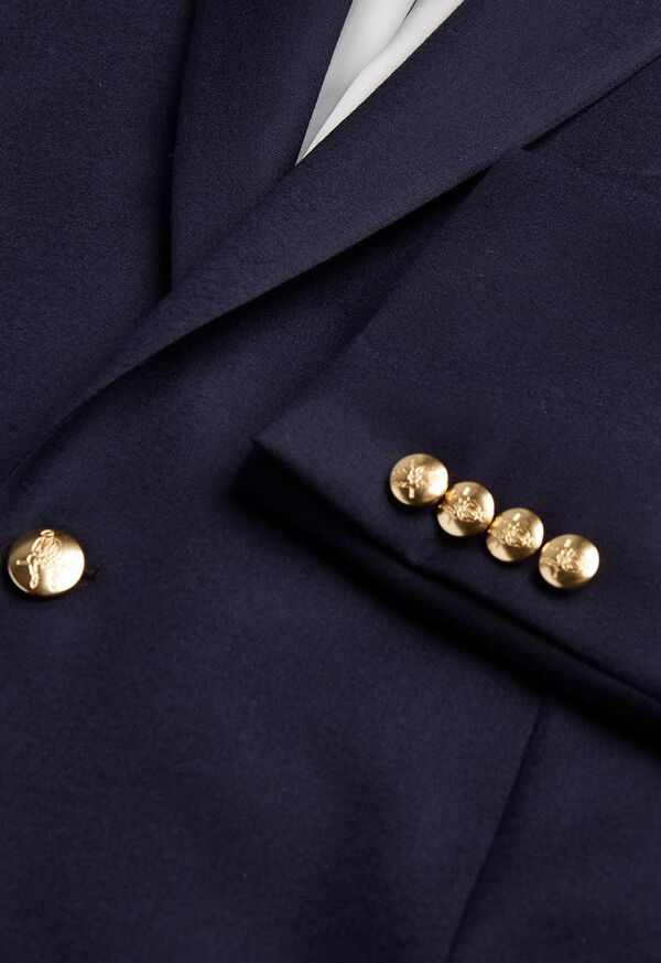 Doeskin Blazer with Gold Buttons