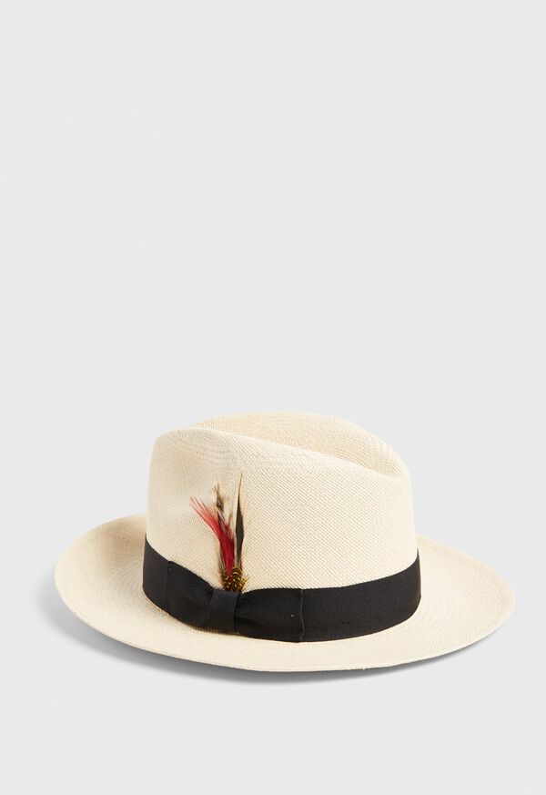 Paul Stuart Feather Straw Panama Fedora, image 1