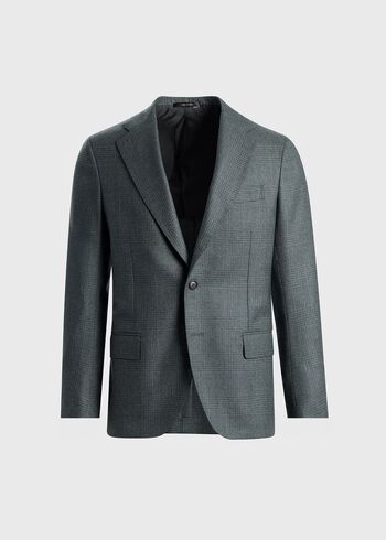 Paul Stuart Sage Tonal Plaid Flannel Suit