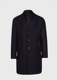 Paul Stuart Navy Twill 3 Button Coat with Gilet, thumbnail 1
