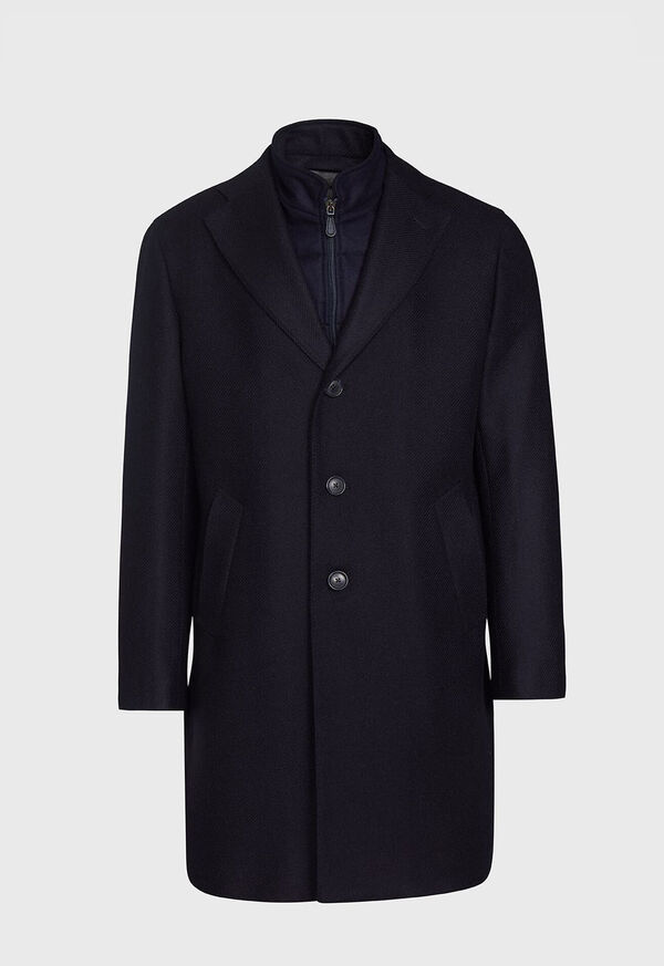 Paul Stuart Navy Twill 3 Button Coat with Gilet, image 1