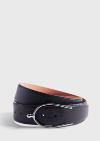 Paul Stuart Calf Leather Belt with Equestrian Buckle, thumbnail 1