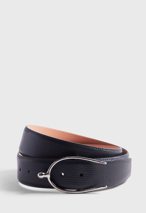Paul Stuart Calf Leather Belt with Equestrian Buckle, image 1