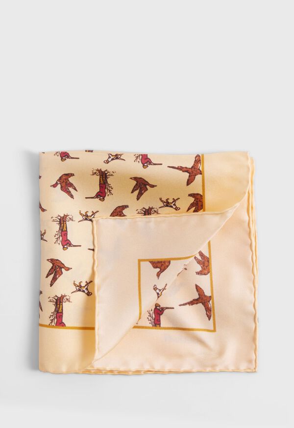 Paul Stuart Silk Hunting Scene Pocket Square, image 1