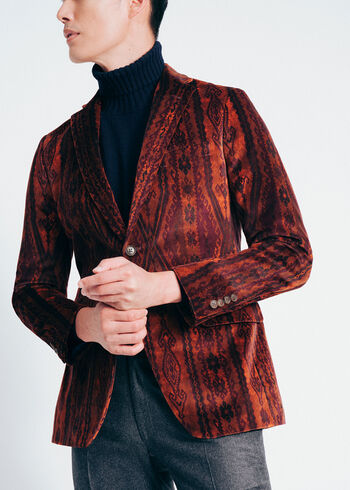 Paul Stuart Printed Cotton Velvet Jacket