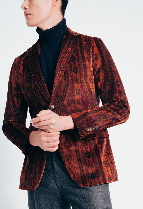 Paul Stuart Printed Cotton Velvet Jacket, image 2