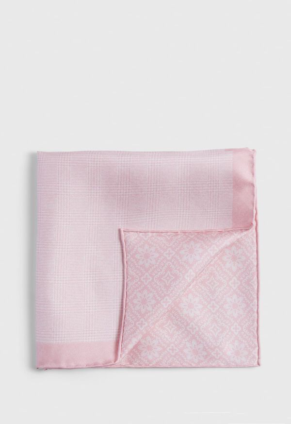 Paul Stuart Reversible Silk Plaid Pocket Square, image 1