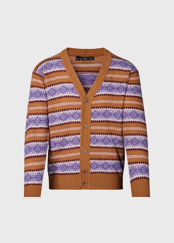 Paul Stuart Wool Fair Isle Button Cardigan