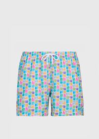 Paul Stuart Abstract Squares Swim Trunk, thumbnail 1