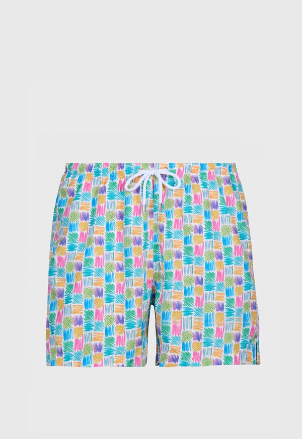 Paul Stuart Abstract Squares Swim Trunk, image 1