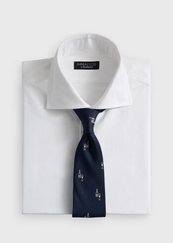 Paul Stuart Silk Champagne Print Tie