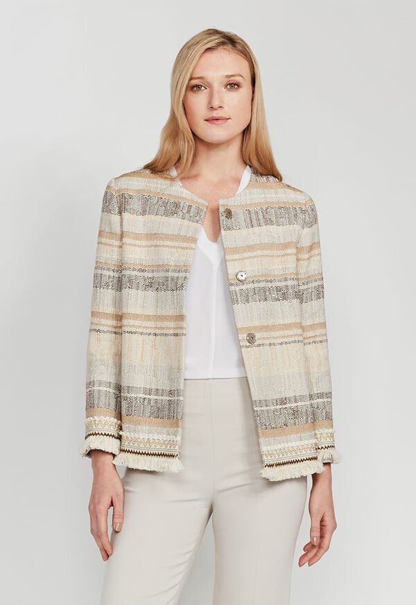 Paul Stuart Fringe Stripe Cotton Jacket, image 1