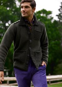 Paul Stuart Reversed Tweed Sweater Jacket, thumbnail 4