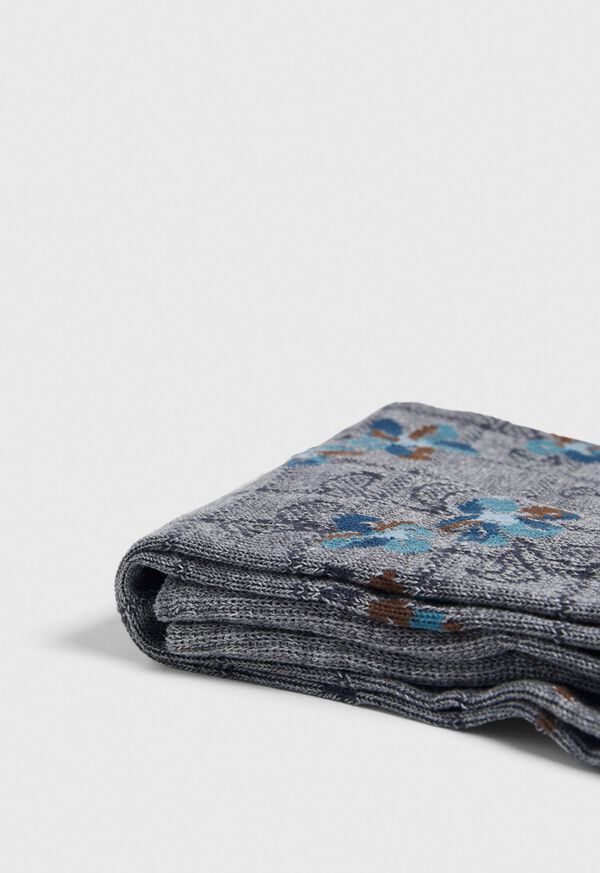 Paul Stuart Floral Check Crew Sock, image 2