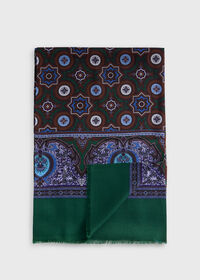 Paul Stuart Wool & Silk Medallion Print Scarf, thumbnail 1