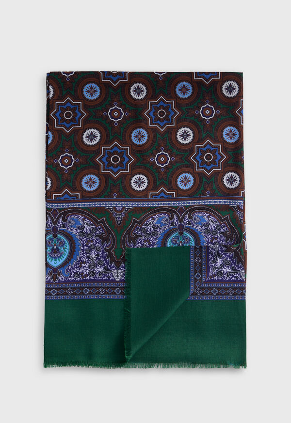 Paul Stuart Wool & Silk Medallion Print Scarf, image 1