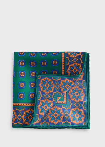 Paul Stuart Medallion Print Pocket Square