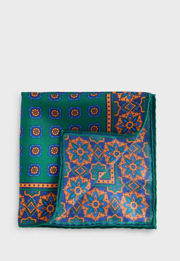 Paul Stuart Medallion Print Pocket Square, image 1