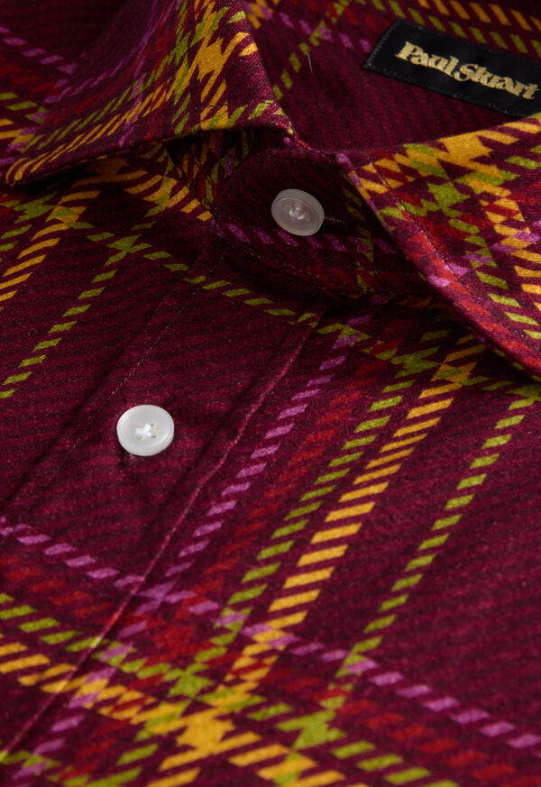 Paul Stuart Printed Plaid Flannel Shirt, image 2