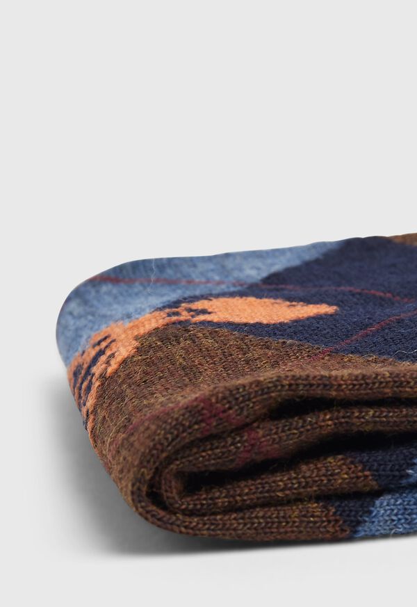 Paul Stuart Deerhead Motif Argyle Wool Sock, image 2