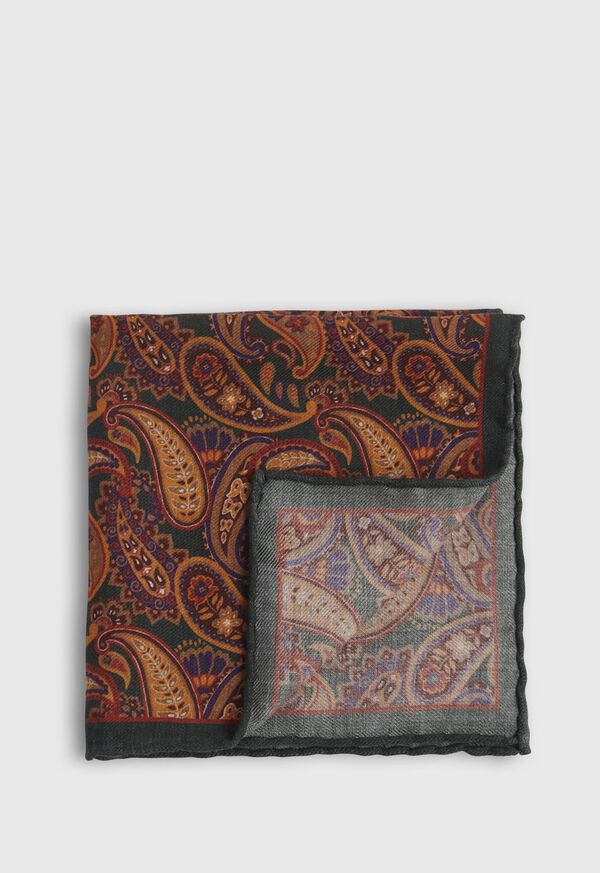 Paul Stuart Printed Paisley Pocket Square, image 1