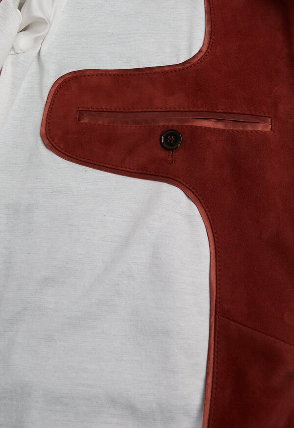 Paul Stuart Suede Bomber Jacket with Knit Trim, image 6