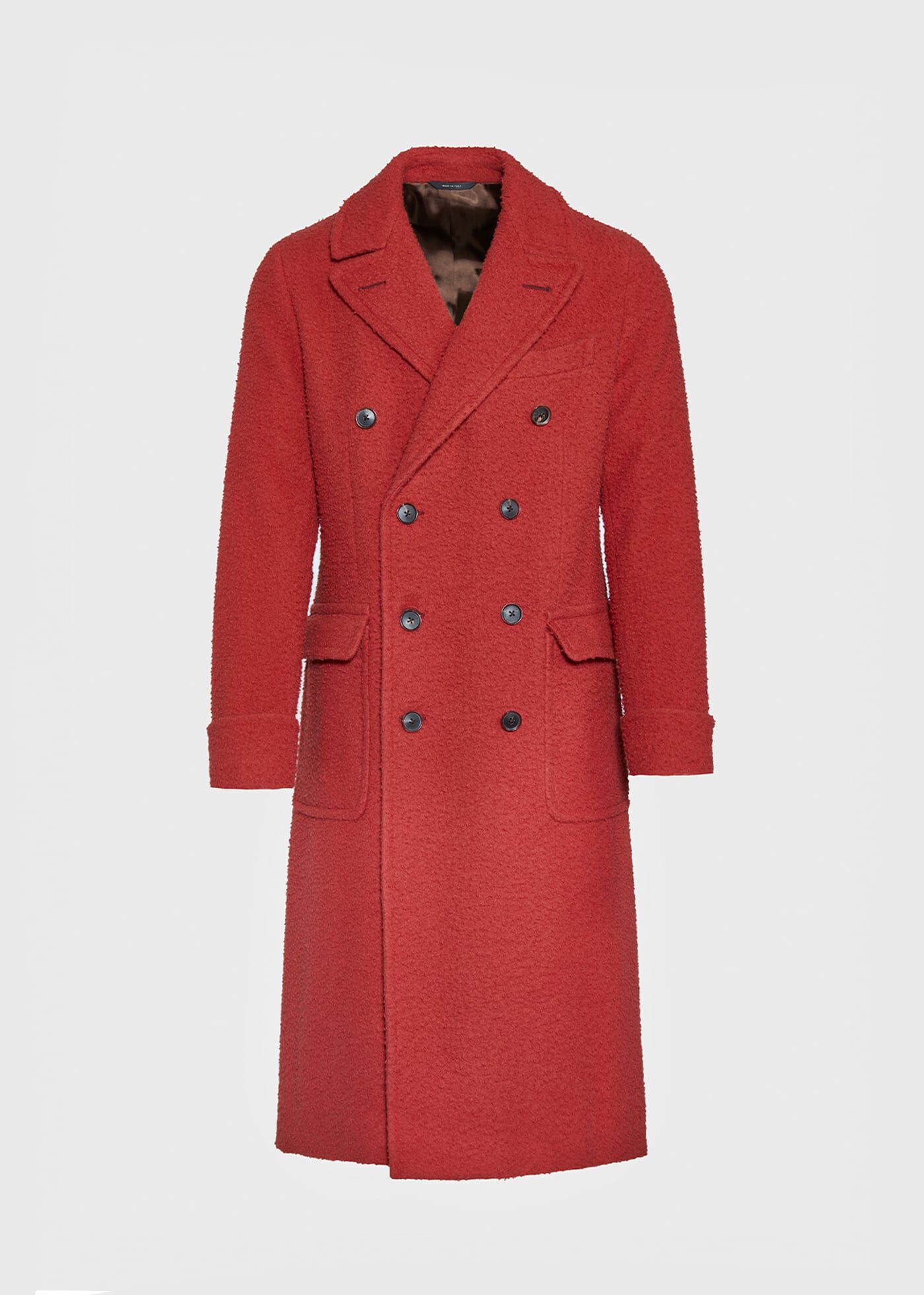 Mens red wool overcoat shop