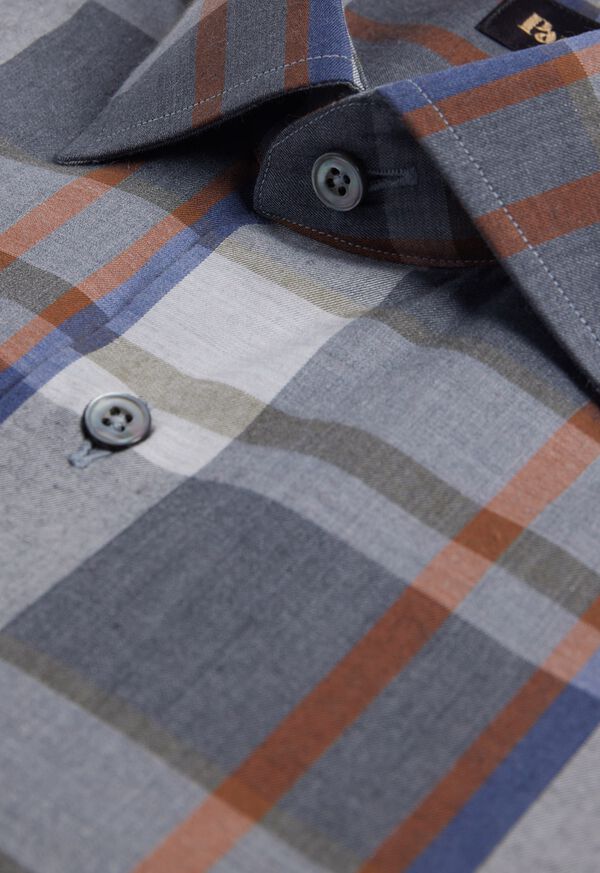 Paul Stuart Cotton Flannel Plaid Sport Shirt, image 2