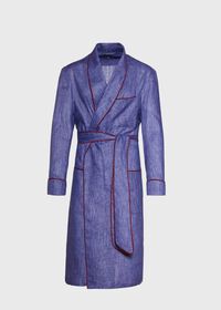 Paul Stuart Blue Chambray with Red Piping Robe, thumbnail 1