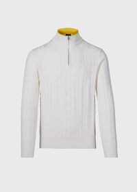 Paul Stuart Quarter Zip Cable Knit Sweater, thumbnail 1